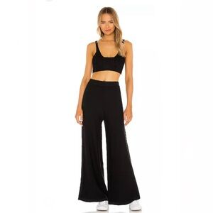 Free People Intimately Show Off Wide Leg Pant in Black Size SMALL